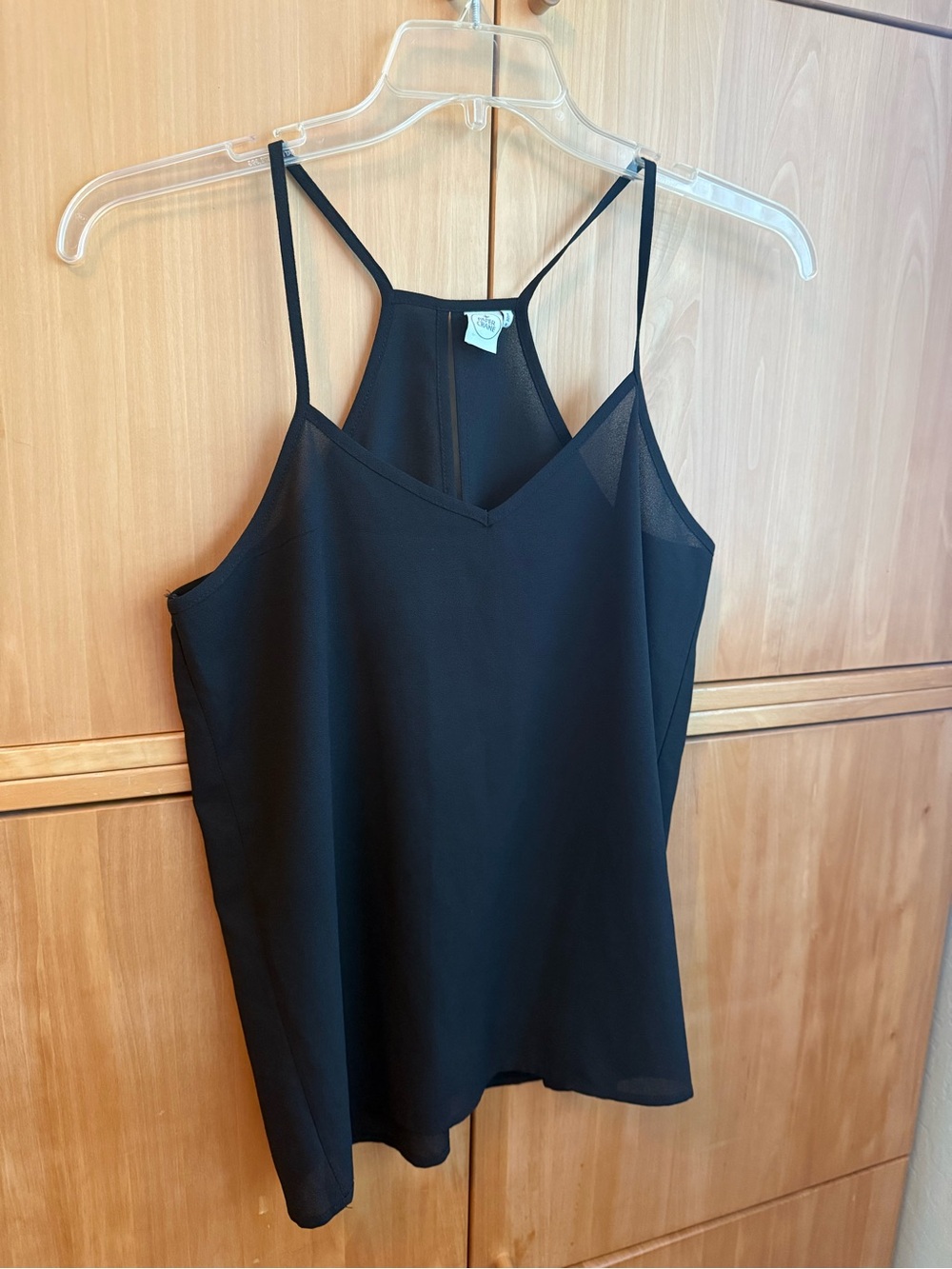 Paper Crane Black V-Neck Strappy Cami Tank Top